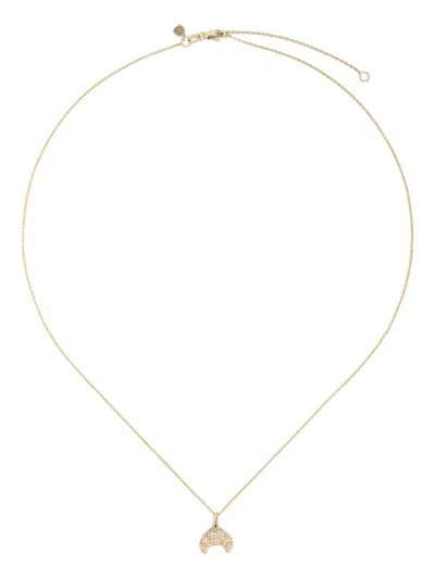 Sydney Evan 14k Yellow Gold Croissant Diamond Necklace