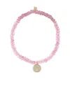 Sydney Evan 14k Yellow Gold Cross Coin Sapphire And Diamond Bracelet In Pink
