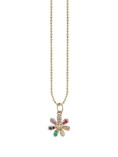 Sydney Evan 14k Yellow Gold Daisy Sapphire Necklace