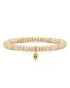 Sydney Evan 14k Yellow Gold Diamond Accent Jasper Bead Stretch Bracelet