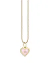 Sydney Evan 14k Yellow Gold Diamond Accent Pink Enamel Heart Pendant Necklace, 18 In Gold