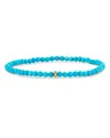 Sydney Evan 14k Yellow Gold Diamond Accent Turquoise Bead Stretch Bracelet