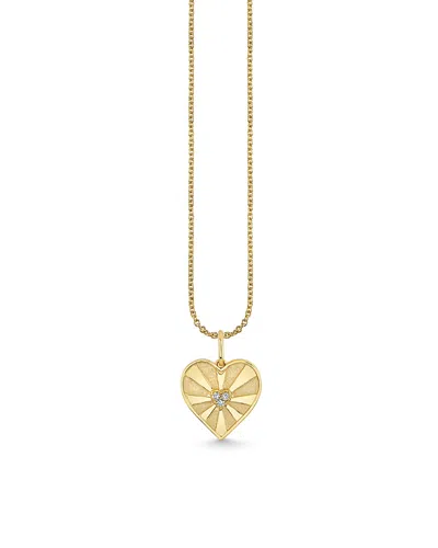 Sydney Evan 14k Yellow Gold Diamond Ace Of Hearts Charm Necklace, 16