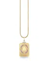 Sydney Evan 14k Yellow Gold Diamond & Amethyst Fortune Tarot Card Pendant Necklace, 16 In Gold