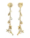 Sydney Evan 14k Yellow Gold Diamond & Cultured Freshwater Pearl Nautical Charm Linear Drop Earrings