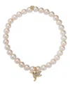 Sydney Evan 14k Yellow Gold Diamond & Emerald Hummingbird Charm Beaded Bracelet In Gold