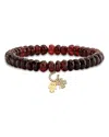 Sydney Evan 14k Yellow Gold Diamond & Garnet Luck & Protection Charm Beaded Bracelet In Burgundy