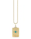 Sydney Evan 14k Yellow Gold Diamond & Turquoise Eye Tarot Card Pendant Necklace, 16 In Gold