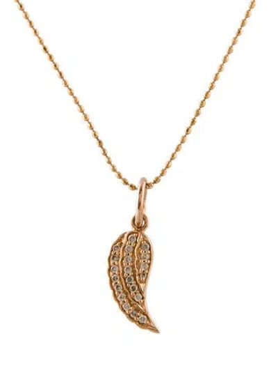 Pre-owned Sydney Evan 14k Yellow Gold Diamond Angel Wing Necklace In Multi
