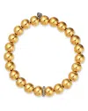 Sydney Evan 14k Yellow Gold Diamond Bezel Rondelle Beaded Bracelet, 0.07 Ct. T. W. In Gold