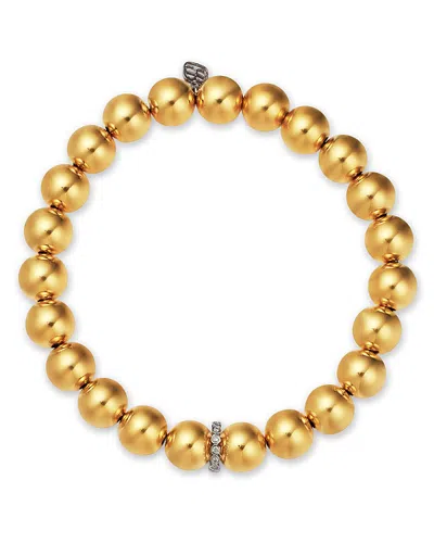 Sydney Evan 14k Yellow Gold Diamond Bezel Rondelle Beaded Bracelet, 0.07 Ct. T. W.