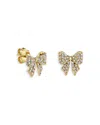 Sydney Evan 14k Yellow Gold Diamond Bow Ribbon Stud Earring In Gold