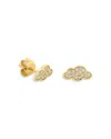 Sydney Evan 14k Yellow Gold Diamond Cloud Stud Earrings In Gold