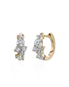 Sydney Evan 14k Yellow Gold Diamond Cluster Huggie Hoop Earrings In White/gold