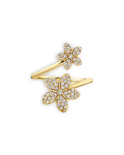 Sydney Evan 14k Yellow Gold Diamond Double Daisy Wrap Ring