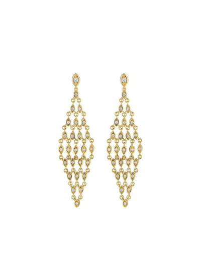 Sydney Evan 14k Yellow Gold Diamond Fence Drop Earrings