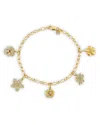 Sydney Evan 14k Yellow Gold Diamond Flower Charm Bracelet In Gold