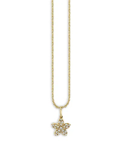 Sydney Evan 14k Yellow Gold Diamond Flower Pendant Necklace, 18