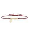 Sydney Evan 14k Yellow Gold Diamond Hamsa Charm Red Cord Bracelet In Gold/red