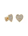Sydney Evan 14k Yellow Gold Diamond Heart Mini Stud Earrings In Gold