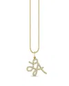 Sydney Evan 14k Yellow Gold Diamond La Script Charm Necklace, 16 In Gold