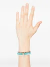 Sydney Evan 14k Yellow Gold Diamond Leaf Turquoise Bracelet In Multi