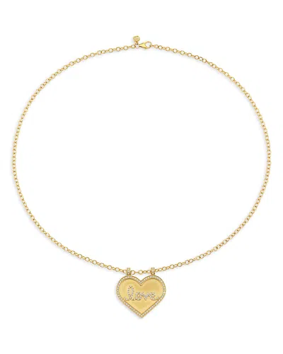 Sydney Evan 14k Yellow Gold Diamond Love Heart Pendant Necklace, 16-18