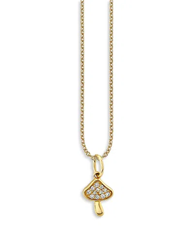 Sydney Evan Women's Tiffany 14k Yellow Gold & 0.053 Tcw Diamond Mushroom Pendant Necklace