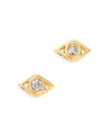 Sydney Evan 14k Yellow Gold Diamond Open Evil Eye Stud Earrings In Gold