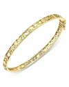 Sydney Evan 14k Yellow Gold Diamond Open Icon Hinge Bangle Bracelet In Gold