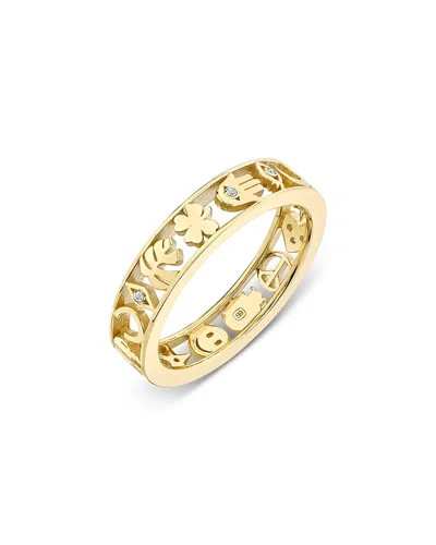 Sydney Evan 14k Yellow Gold Diamond Open Icon Ring