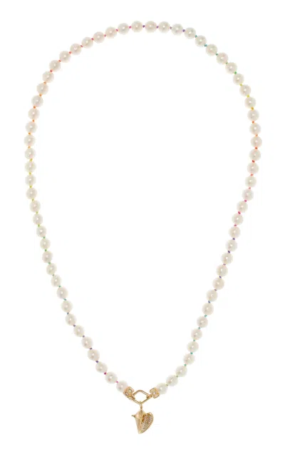 Sydney Evan 14k Yellow Gold Diamond; Pearl Necklace