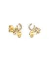 Sydney Evan 14k Yellow Gold Diamond Protection Stud Earrings In Gold