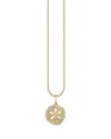 Sydney Evan 14k Yellow Gold Diamond Sand Dollar Charm Necklace, 18 In Blue