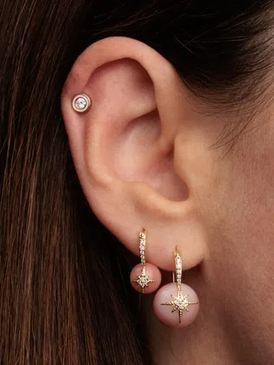 Sydney Evan 14k Yellow Gold Diamond Star Earrings In Gray