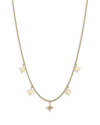 Sydney Evan 14k Yellow Gold Diamond Starburst Fringe Statement Necklace, 16