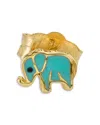 Sydney Evan 14k Yellow Gold Elephant Single Stud Earring In Blue/gold