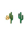 Sydney Evan 14k Yellow Gold Emerald Cactus Stud Earrings