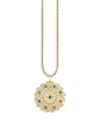 Sydney Evan 14k Yellow Gold Emerald Filigree Pendant Necklace, 16 In Gold/green