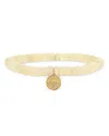 Sydney Evan 14k Yellow Gold Ethiopian Opal Rondelle & Diamond Bee Coin Charm Stretch Bracelet In White/gold