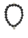 Sydney Evan 14k Yellow Gold Evil Eye Diamond And Onyx Bracelet In Black