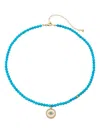 Sydney Evan 14k Yellow Gold Evil Eye Diamond And Turquoise Necklace