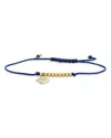 Sydney Evan 14k Yellow Gold Evil Eye Diamond Blue Corded Bracelet In Blue/gold