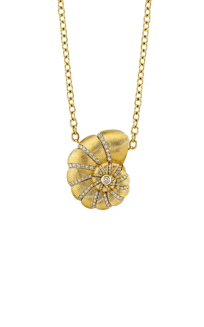 Sydney Evan 14k Yellow Gold Fluted Nautilus Shell Necklace