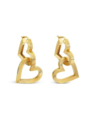 Sydney Evan 14k Yellow Gold Fluted Pure Heart In Heart Earrings