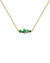 Sydney Evan 14k Yellow Gold Gemstone & Black Diamond Elphaba Cocktail Bar Necklace, 18 In Gold