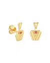 Sydney Evan 14k Yellow Gold Glinda Pink Sapphire Pure Potion Bottle Stud Earrings In Gold/pink