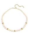 Sydney Evan 14k Yellow Gold Graduated Freshwater Pearl & Diamond Link Collar Necklace, 18-20 In Gold