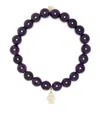 Sydney Evan 14k Yellow Gold Hamsa Amethyst And Diamond Bracelet In Purple