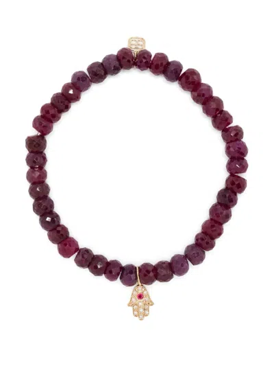 Sydney Evan 14k Yellow Gold Hamsa Ruby And Diamond Bracelet In Purple